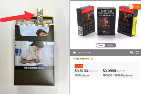 EXCLUSIVE – Blackmarket smokes copying cigarette butt warnings