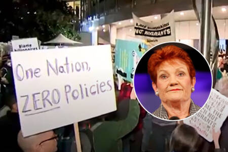 ‘Wrong’ – Pauline Hanson protesters hijack cancer charity event