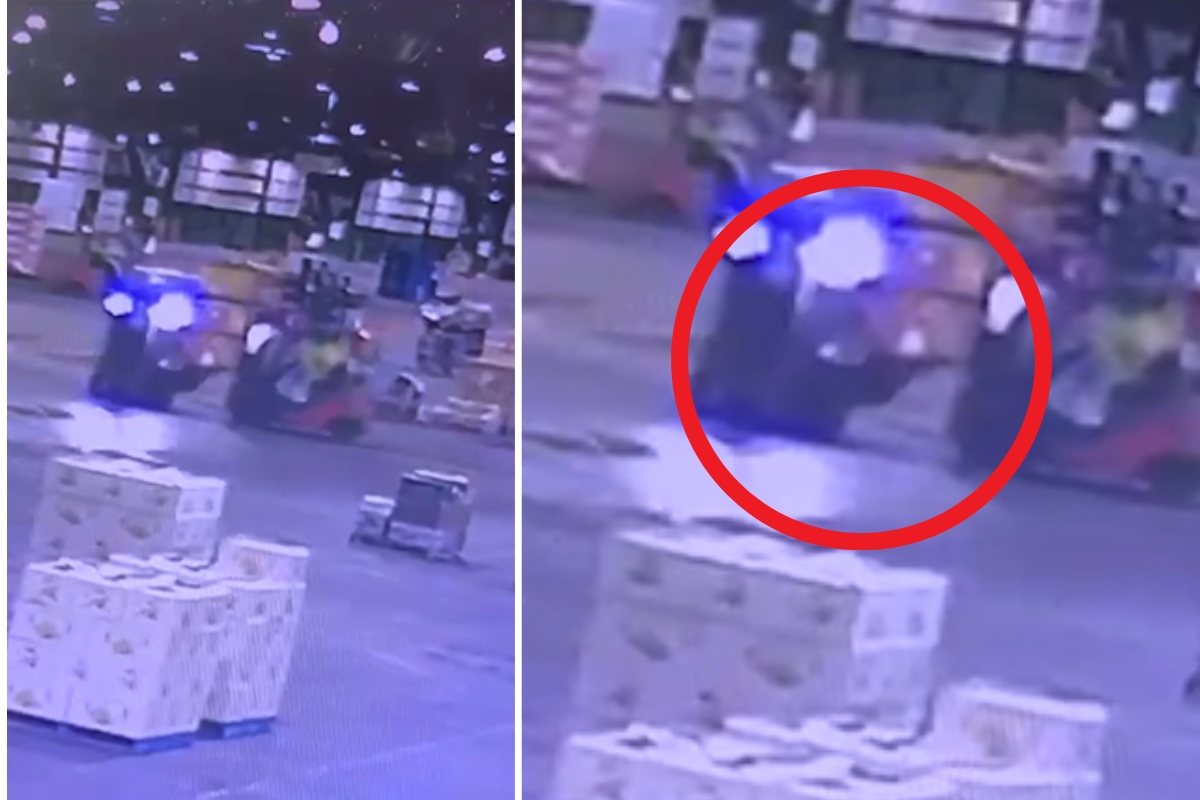 Article image for EXCLUSIVE – Shocking forklift crash at Sydney Markets